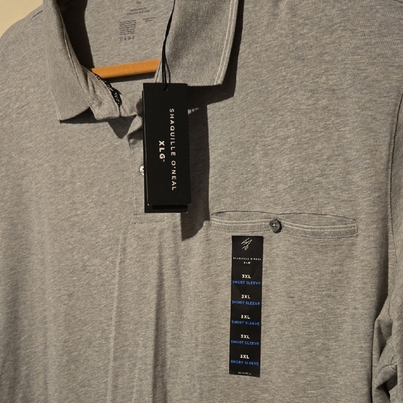 Shaquille O'Neal Heather Gray Polo GolfShirt Classic Design Size 3XL - Picture 3 of 8